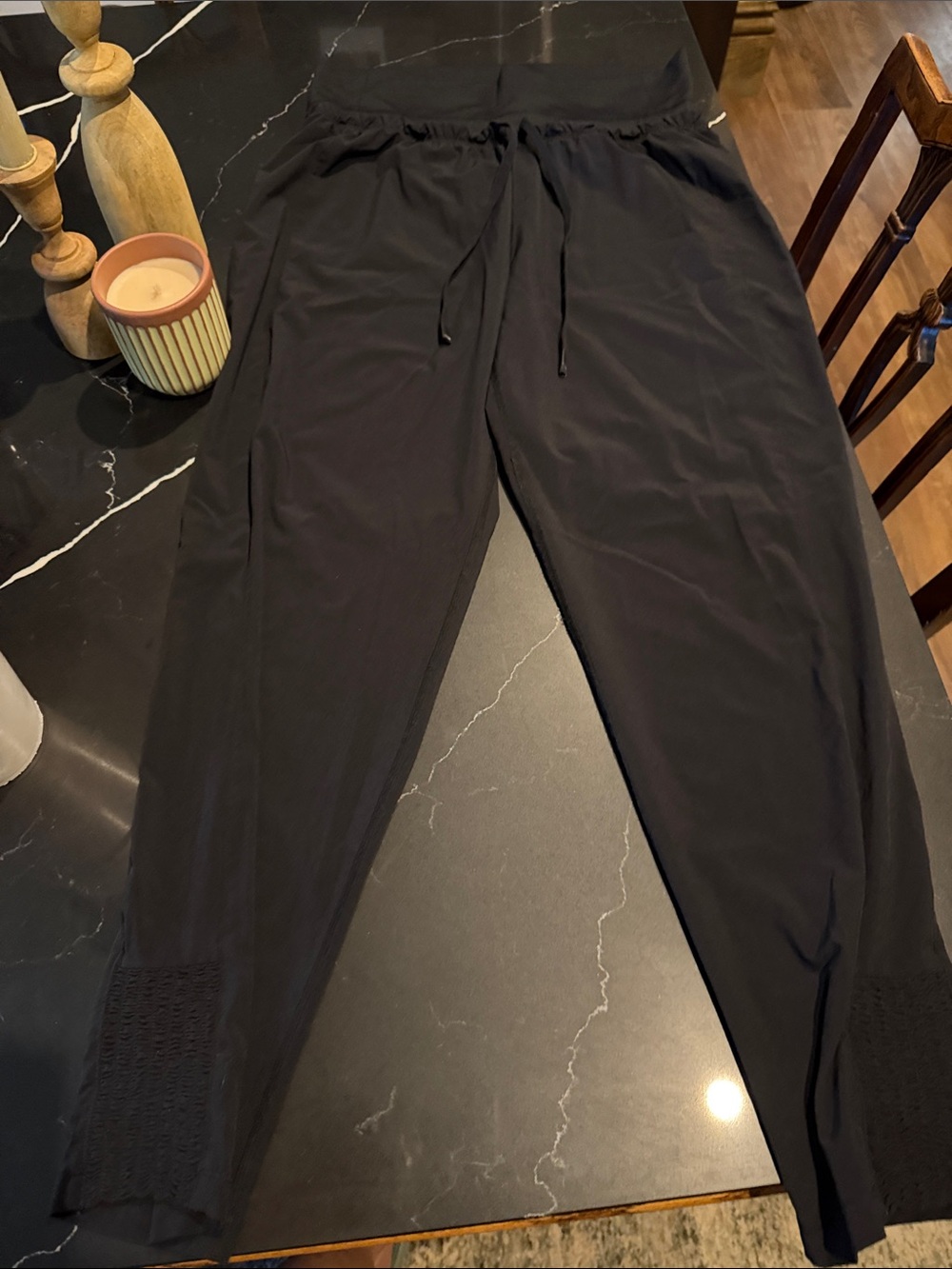 Athleta Black Drawstring Track Joggers